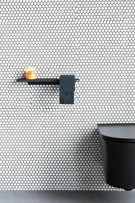 MindSet Porte-papier Toilette avec tablette, gris foncé