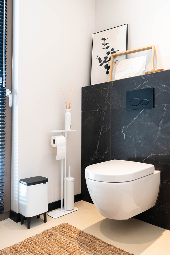 MindSet Stalak za toaletni papir i WC četku s policom bijeli