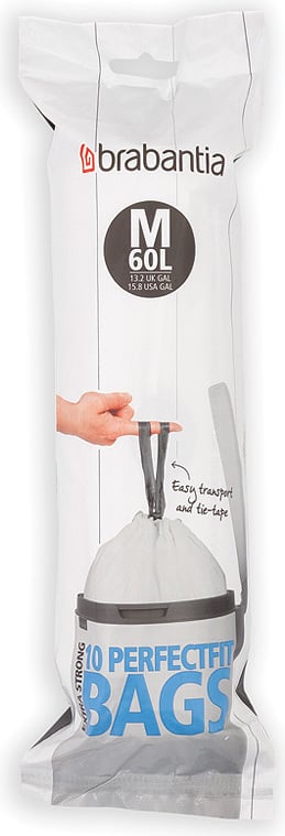 Miskastes maisi Brabantia PerfectFit izmērs M 60 l 10 gab.