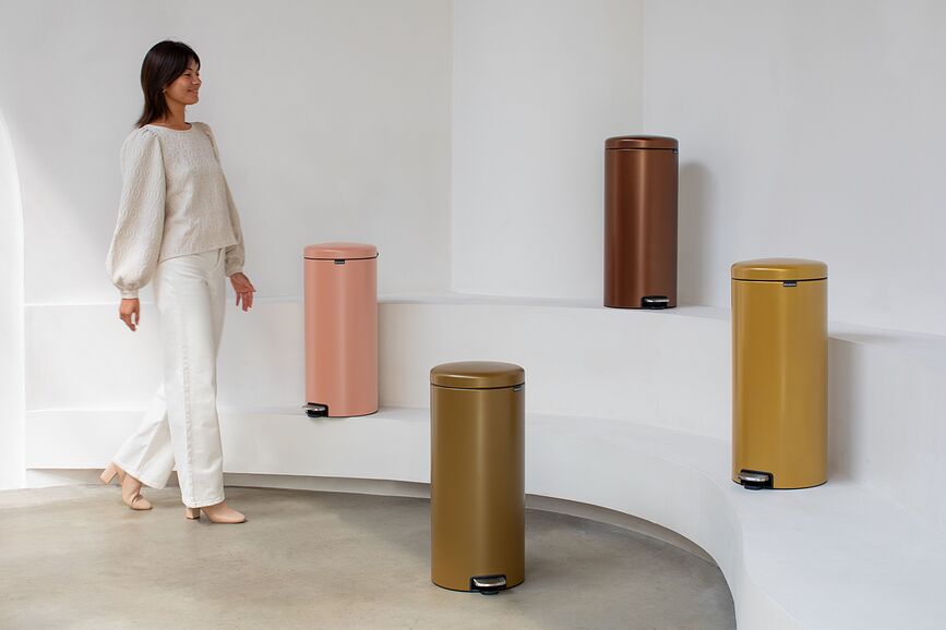 NewIcon Koš za smeće s pedalom 30 l zlatan