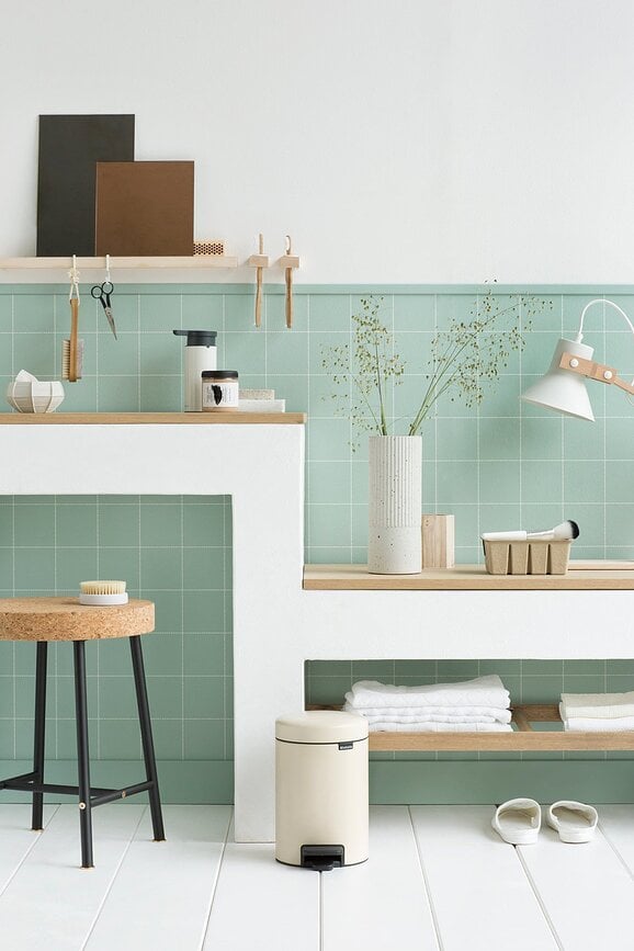 NewIcon Koš za smeti s pedalom, 3 l, bel