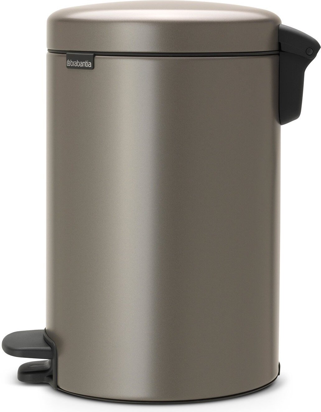 Newicon Mülleimer 12 l platinfarbig mit Fußpedal