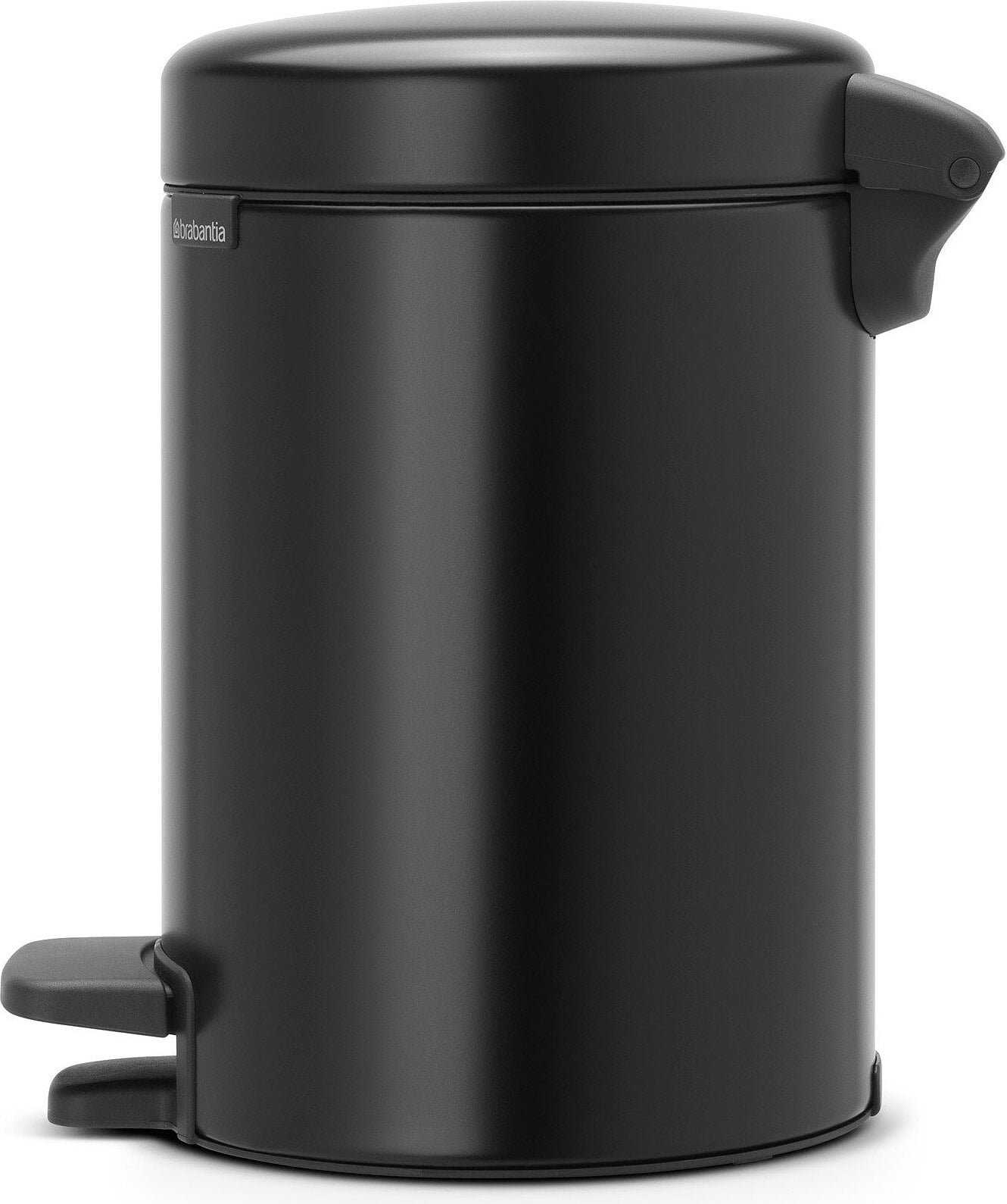 Newicon Mülleimer 3 l matt schwarz mit Fußpedal