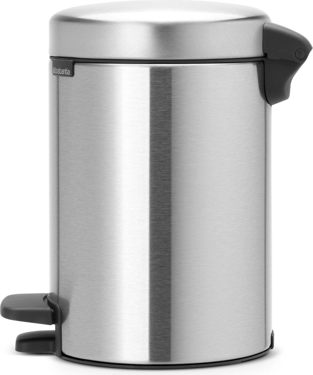 Newicon Mülleimer 3 l Stahl matt mit Fußpedal