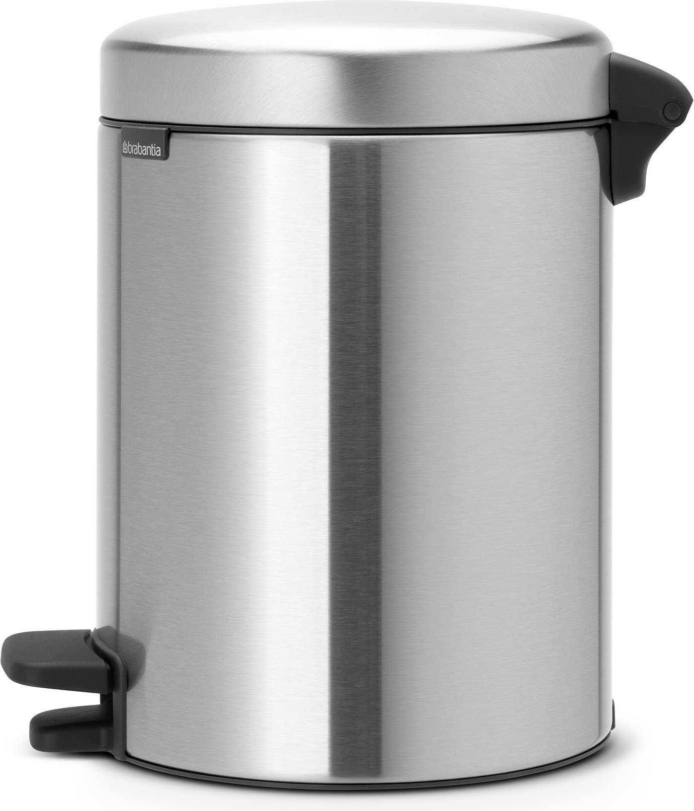 Newicon Mülleimer 5 l Stahl matt mit Fußpedal