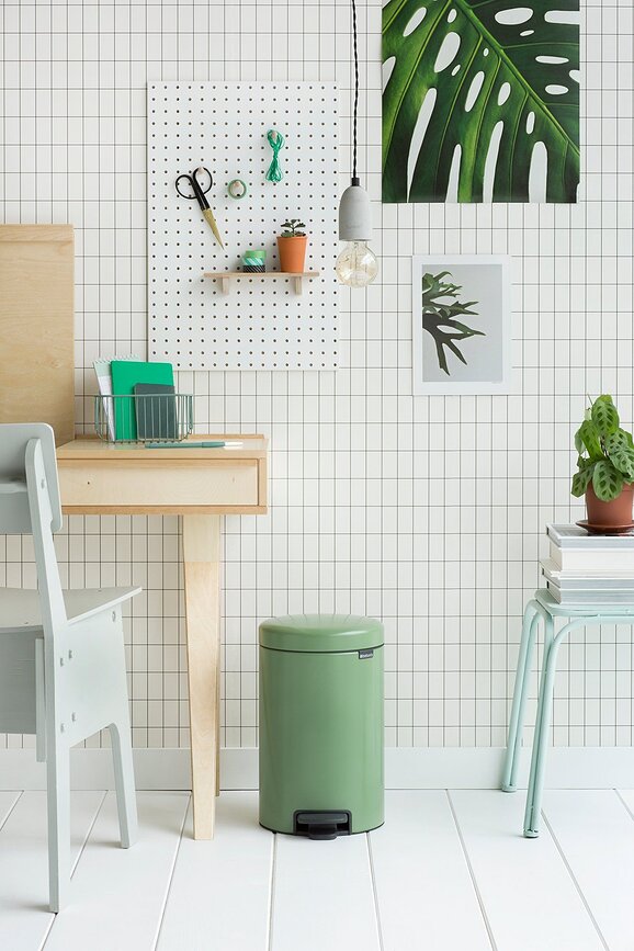 NewIcon Poubelle à pédale, 12 L, champagne