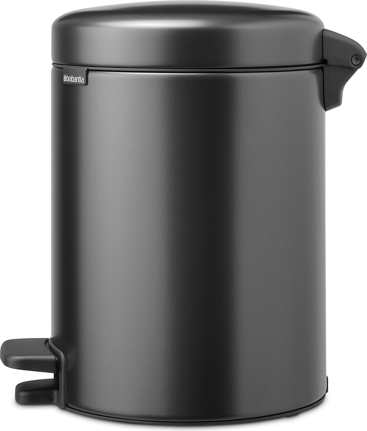 NewIcon Poubelle à pédale, 5 L, gris foncé