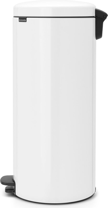 NewIcon Poubelle à Pédale avec seau intérieur en métal, 30 L, blanche