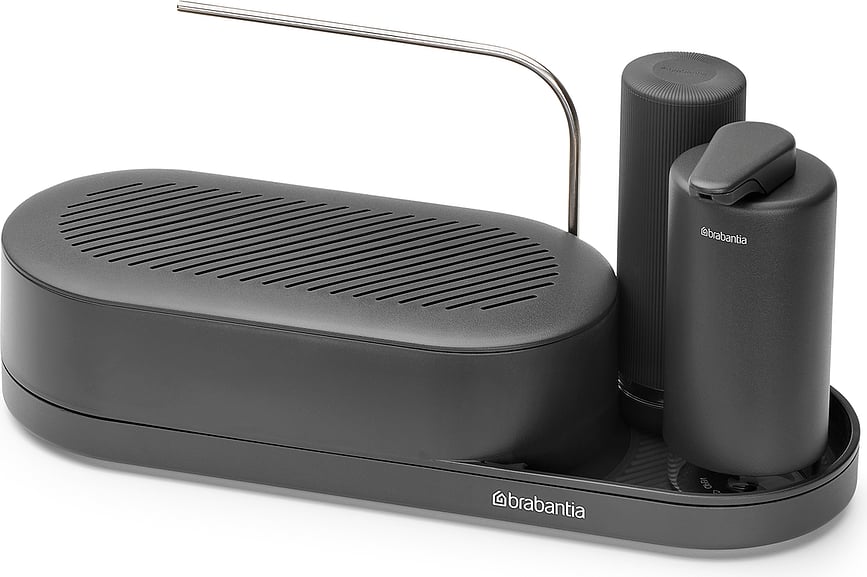 Organizador para Fregadero SinkStyle, con dispensadores, gris, Set de 3 piezas