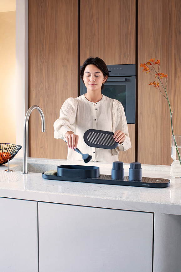 Organizador con escurridor SinkStyle, para fregadero, blanco, Set de 2 piezas