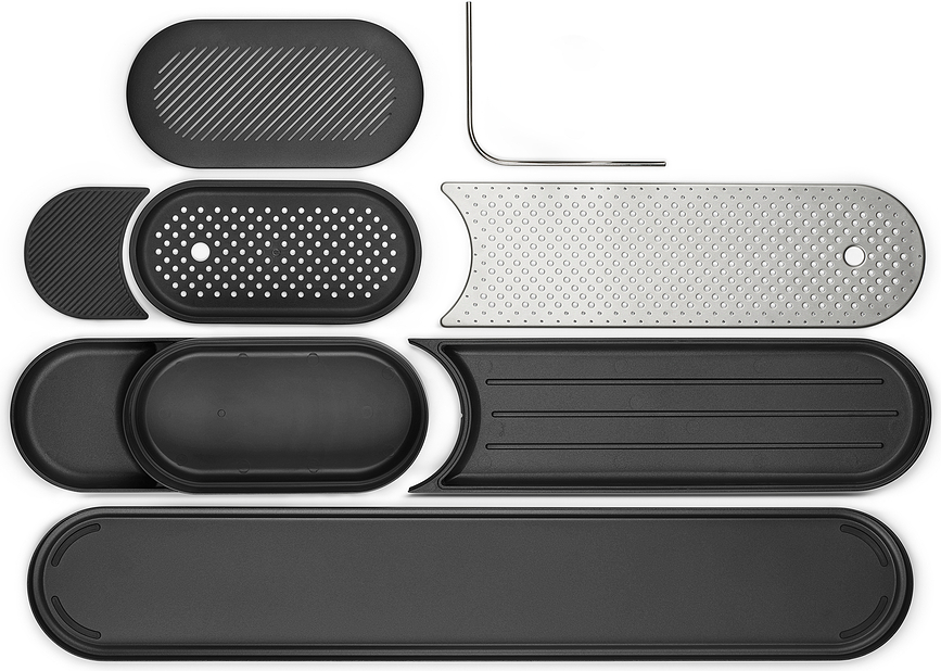 Organizador con escurridor SinkStyle, para fregadero, blanco, Set de 2 piezas