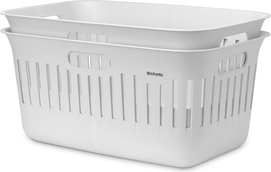 Paniers à linge Collect-It 40 l, blancs, lot de 2