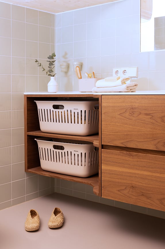 Paniers à linge Collect-It 40 l, noirs, lot de 2