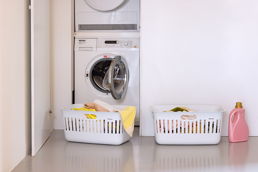 Paniers à linge Collect-It 40 l, noirs, lot de 2