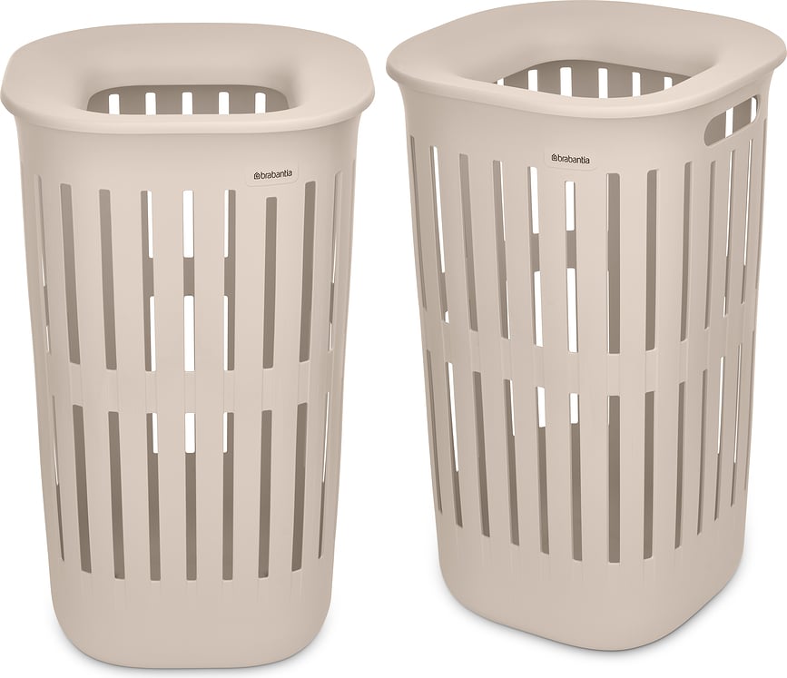 Paniers à linge Collect-It 55 l, beiges, lot de 2
