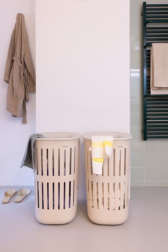 Paniers à linge Collect-It 55 l, noirs, lot de 2