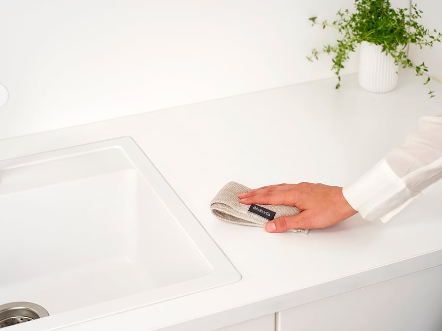 Paños de cocina Sink Side de microfibra, gris-beige-verde