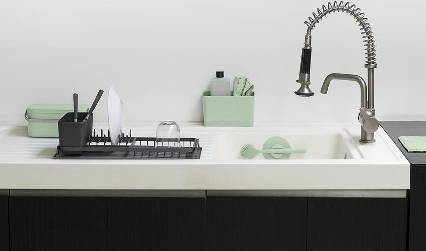 Paños de microfibra Brabantia, gris y verde, 3 unidades