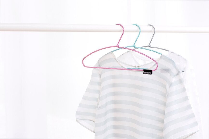 Perchas Soft Touch, bicolor negro y blanco, 3 unidades