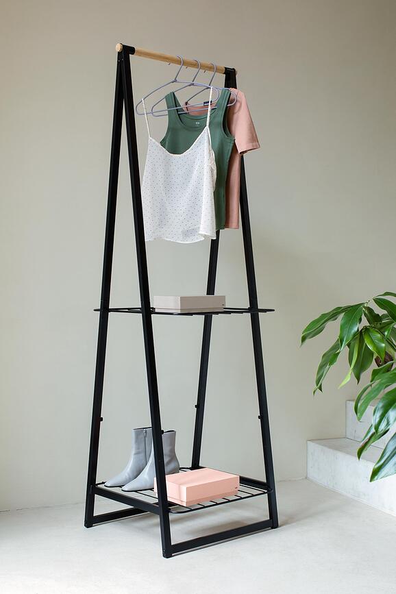 Perchas Soft Touch, bicolor negro y blanco, 3 unidades