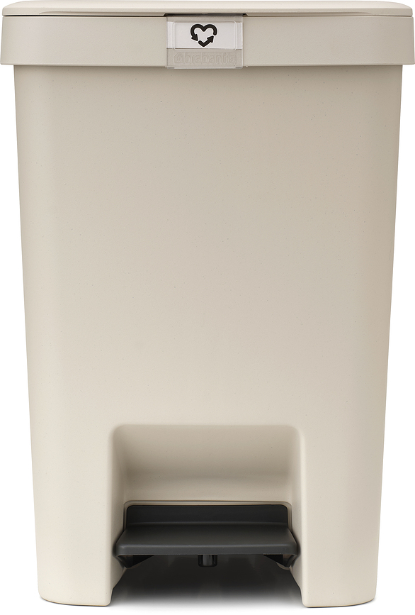 Poubelle à pédale StepUp 25 l, beige, en matière recyclée