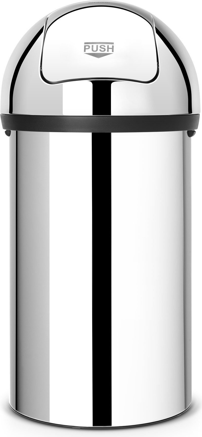 Mülleimer mit Klappe Push Bin Mülleimer 60 L Polierter Stahl