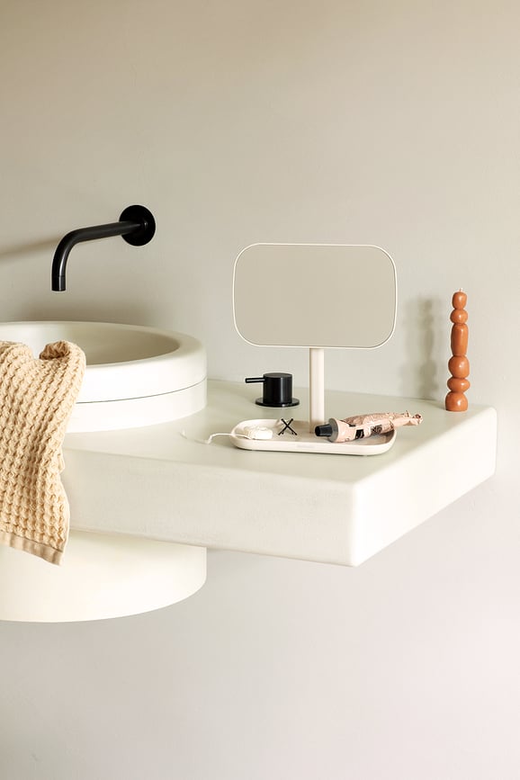 ReNew Miroir avec base, beige