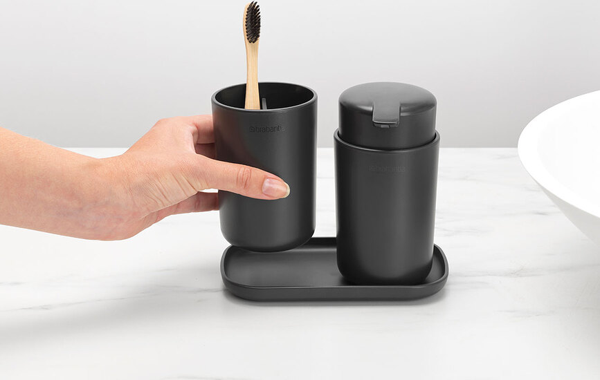 ReNew Set d'Accessoires de Salle de Bain, blancs, Set 3 pièces