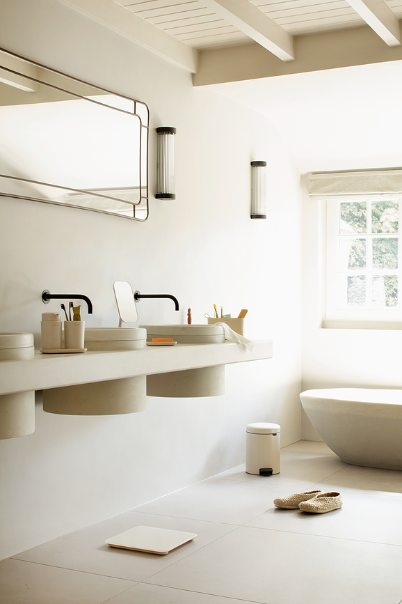 ReNew Set d'Accessoires de Salle de Bain, blancs, Set 3 pièces