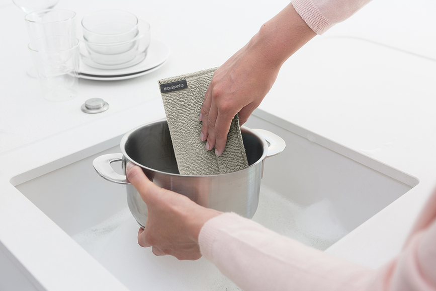 Серветки для посуду Sink Side сіро-бежево-зелені з мікрофібри