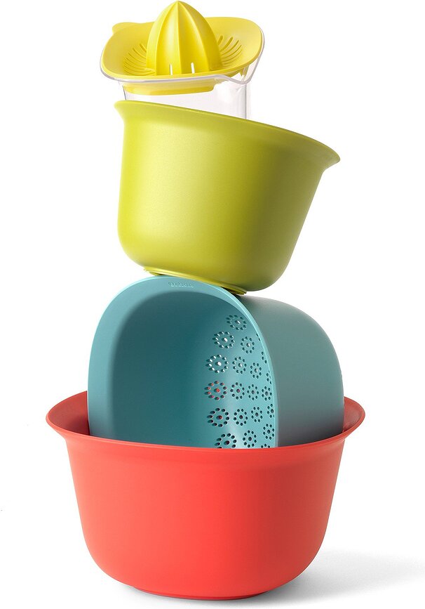 Set de Boles de cocina Tasty Colours, con colador y exprimidor