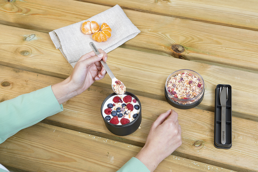 Set de Cubiertos Make & Take, gris, Set de 3 piezas