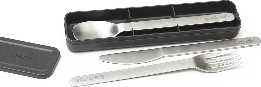 Set de Cubiertos Make & Take, gris, Set de 3 piezas