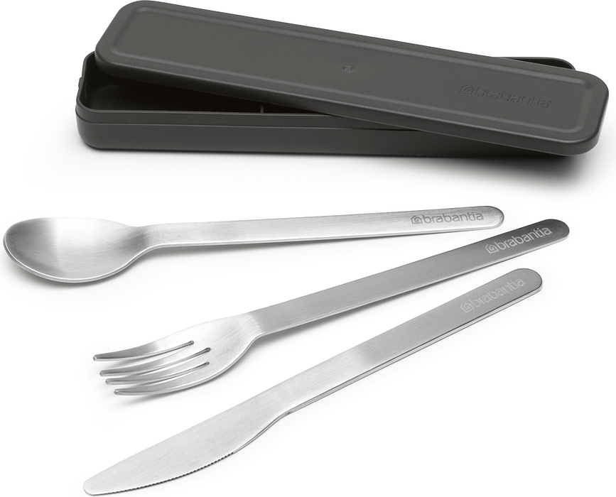 Set de Cubiertos Make & Take, gris, Set de 3 piezas