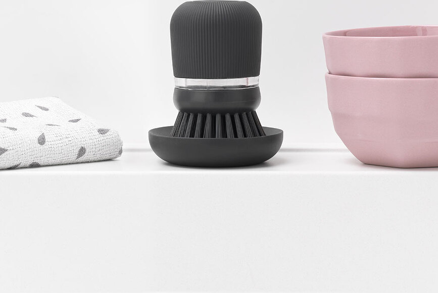 Sink Side Brosse à Vaisselle avec distributeur, gris foncé