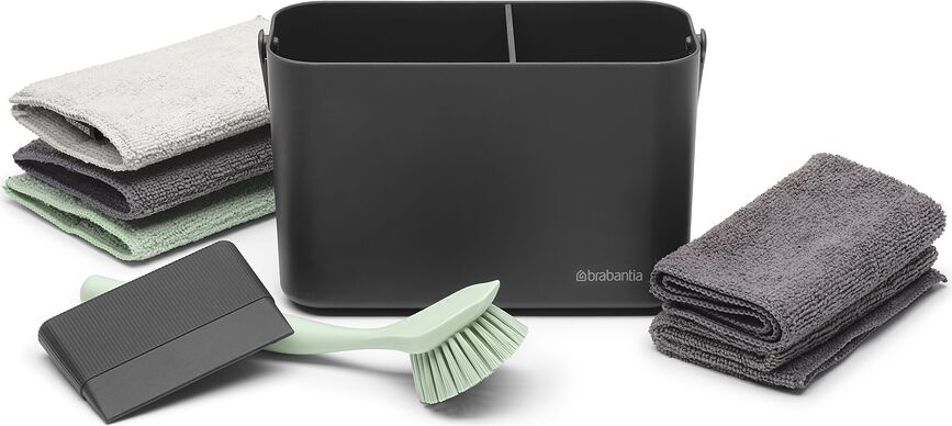 Sink Side Organizator za sudoper s dodacima tamnosivi Set od 8 dijelova