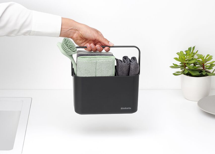 Sink Side Organizator za sudoper s dodacima tamnosivi Set od 8 dijelova