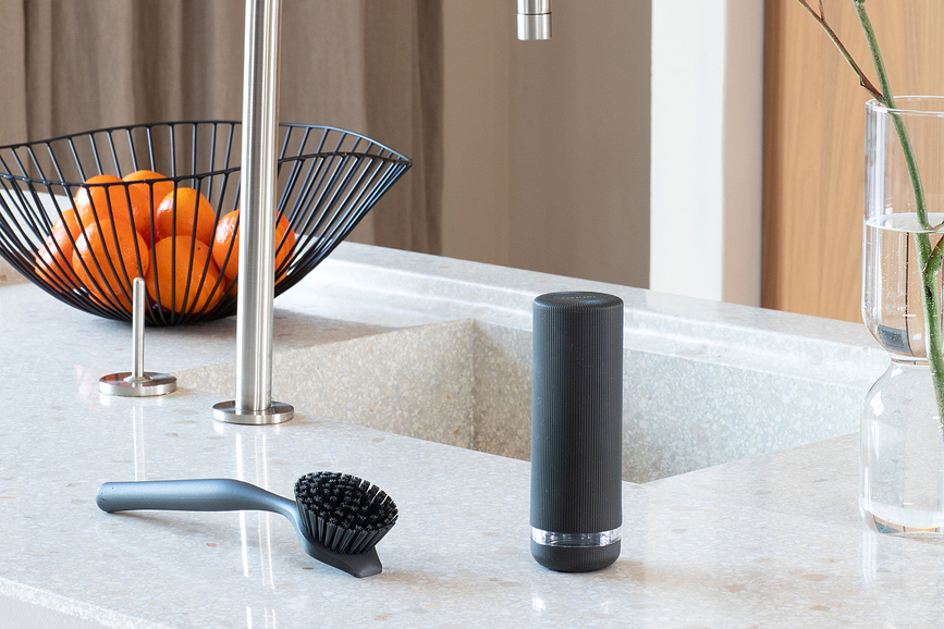 SinkStyle Distributeur pour liquide vaisselle, 200 ml, gris foncé