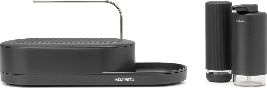 SinkStyle Organisateur d'Évier avec distributeurs, gris, Set 3 pièces