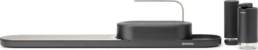 SinkStyle Organisateur d'évier avec égouttoir et distributeurs, Set 4 pièces