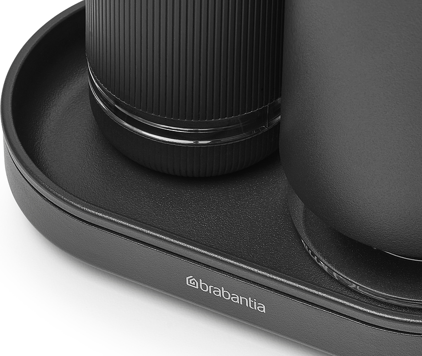 SinkStyle Dozatori za sapun i deterdžent za posuđe s podloškom sivi Set od 3 dijela