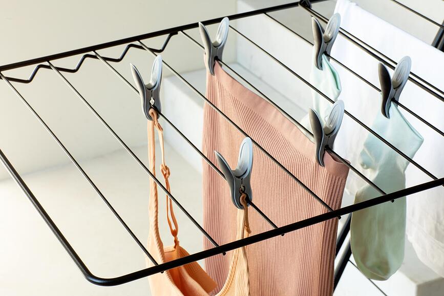 Smart Clothes Pegs Pinces à Linge, noires et grises, Lot de 8