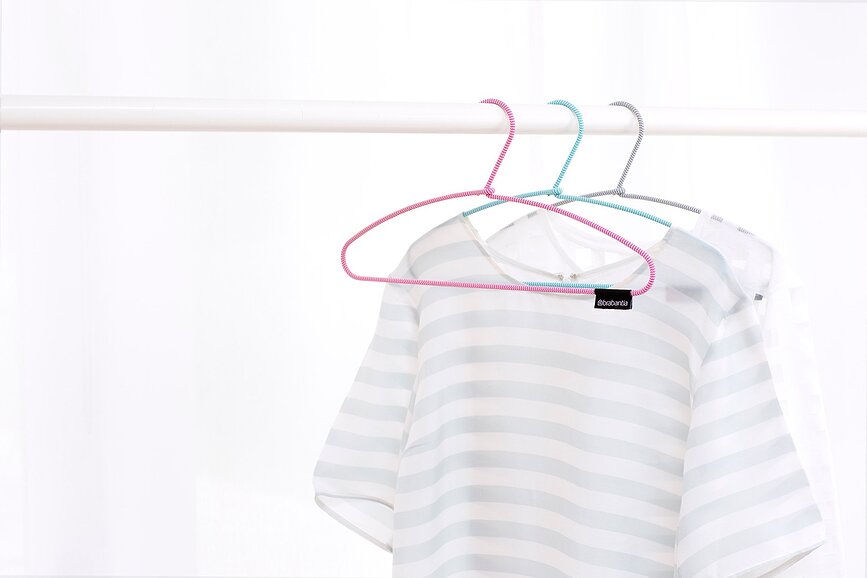 Soft Touch Obešalniki za oblačila, črno-beli, 3 kosi