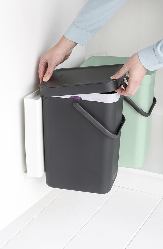 Sort & Go Κάδος Ανακύκλωσης διπλός, για ντουλάπι, 2 x 12 L, γκρι και πράσινο νεφρίτη