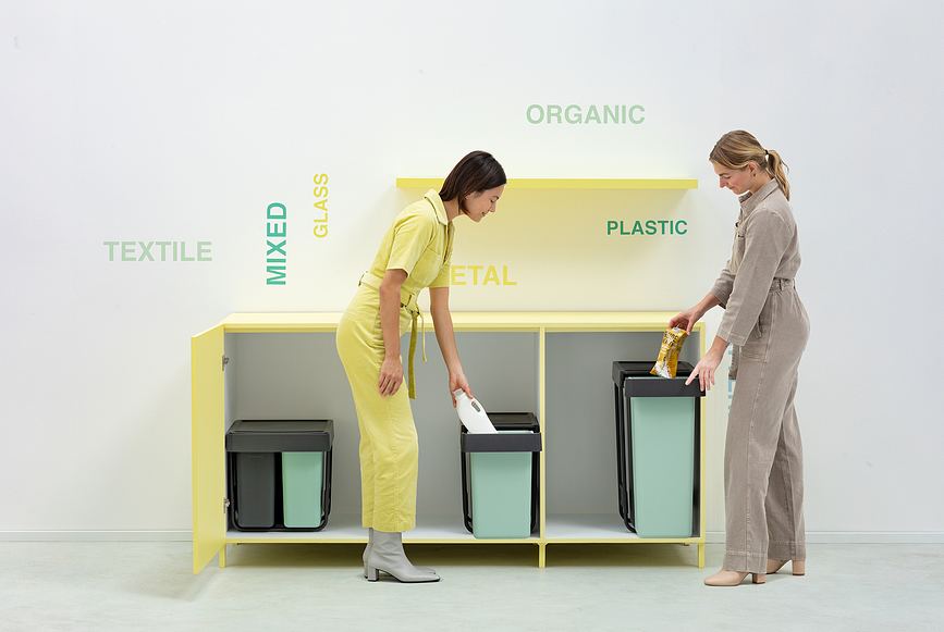 Sort & Go Koš za Odvajanje Otpada dvostruki 2 x 15 l za ugradnju u ormarić