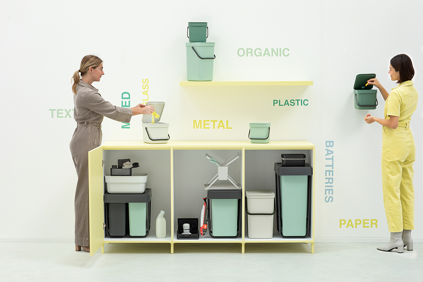 Sort & Go Koš za Odvajanje Otpada dvostruki 2 x 15 l za ugradnju u ormarić