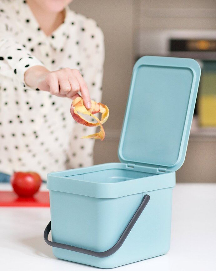 Sort & Go Koš za ločevanje odpadkov, 6 l, svetlo siv