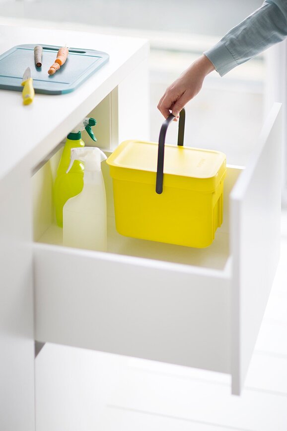 Sort & Go Koš za ločevanje odpadkov, 6 l, svetlo siv