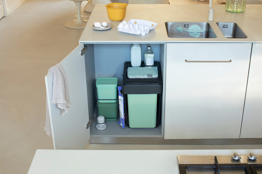 Sort & Go Koš za ločevanje odpadkov, 2 x 30 l, dvojni, za omarico