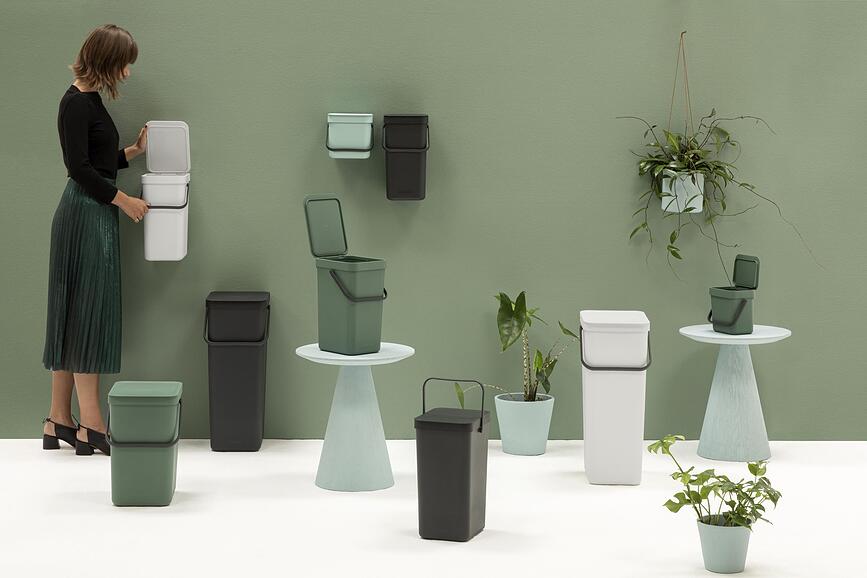 Sort & Go Poubelle de tri 3 L, verte